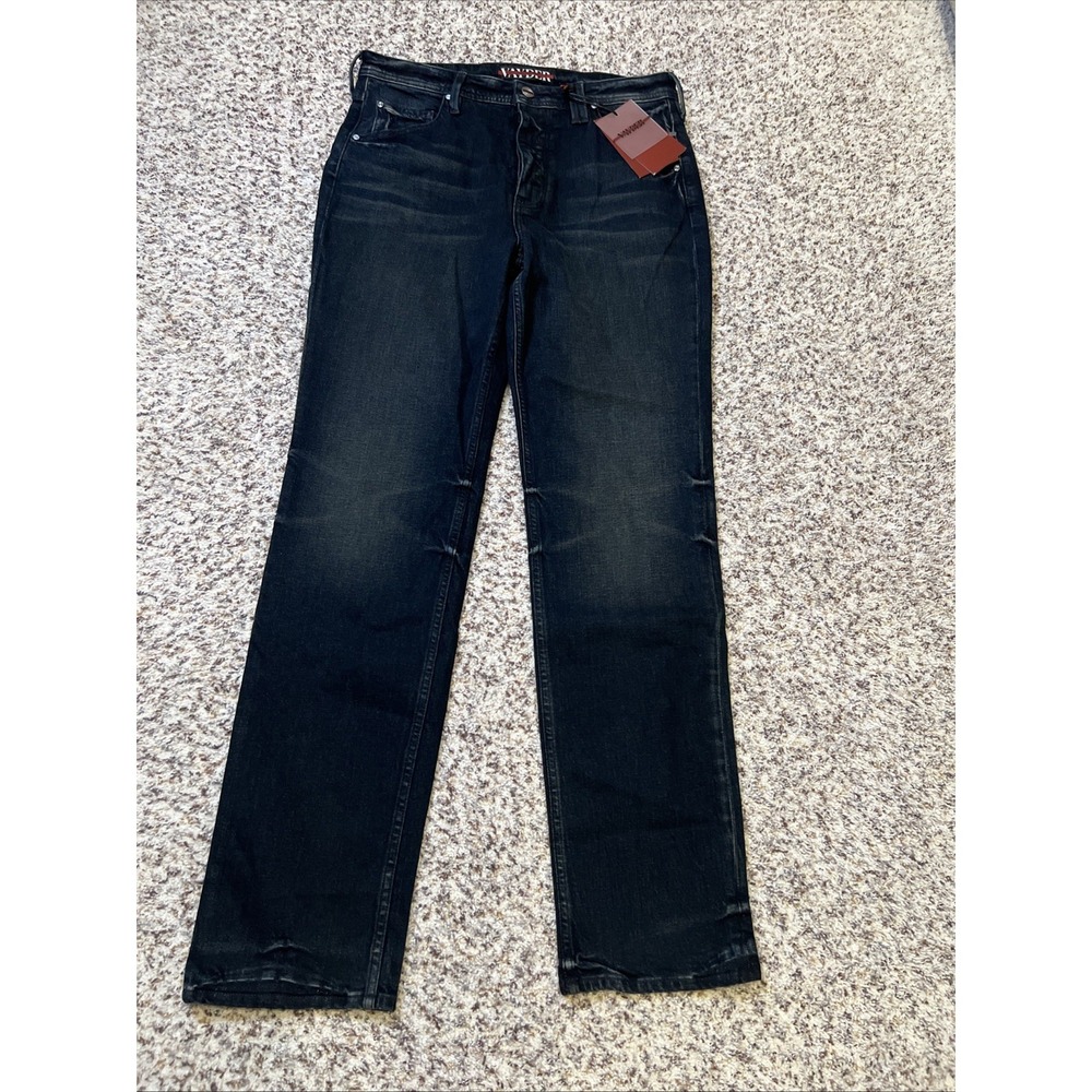 VAYDER Jeans Mens Size 32 Blue Dark Wash Straight Leg Luxury Denim $435 USA